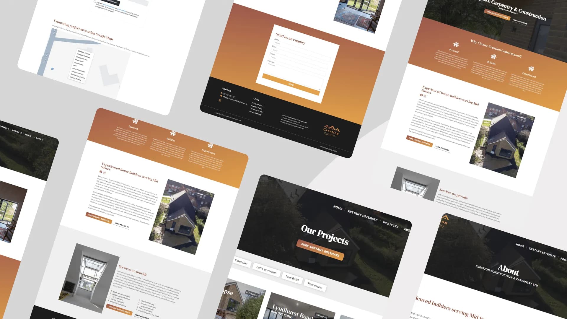 Creation Construction website design by Bulldogs Digital